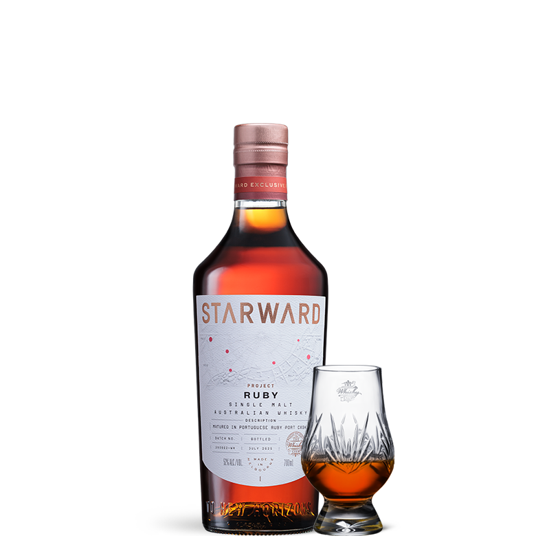 Starward Batch Strength Portugese Ruby Port & Crystal Glencairn Gift Pack