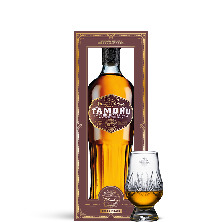 Tamdhu 2014 Oloroso Sherry Cask Batch Strength & Crystal Glencairn Gift Pack