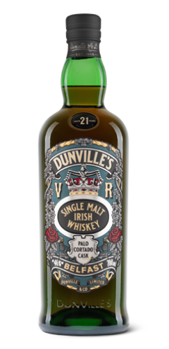 A bottle of Dunvilles 21 Year Old Palo Cortado cask whiskey