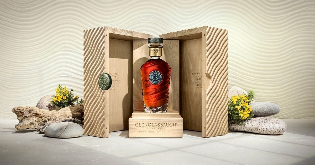 A bottle of Glenglassaugh Coalescence of the Coast aged 55 Years